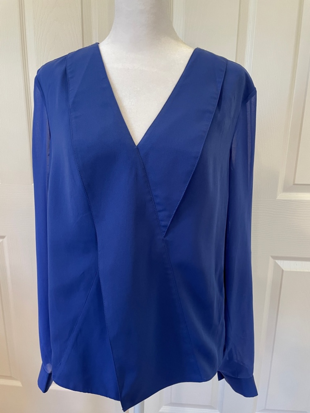 1. State Cobalt Blue V-Neck Blouse